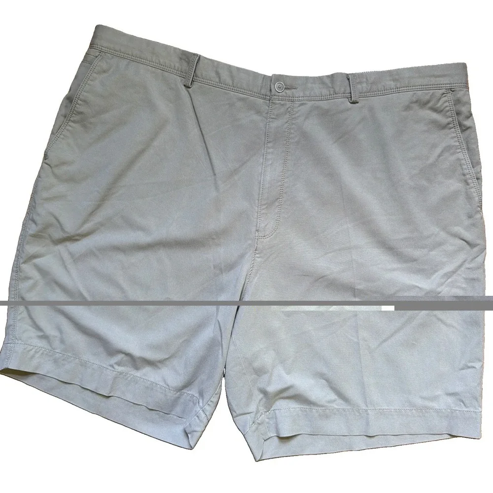 Tommy Bahama Shorts Mens 48R Beige Stretch Chino Cotton Blend Tan Logo EUC